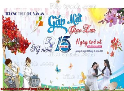 Download file gốc File mẫu Backdrop phông nền kỷ niệm họp lớp ra trường 121 (in mica) 3D