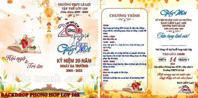 File gốc File mẫu Backdrop phông nền kỷ niệm họp lớp ra trường 142 (in tráng gương) nghệ thuật