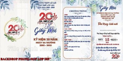 File gốc File mẫu Backdrop phông nền kỷ niệm họp lớp ra trường 143 (in 3D) cho trang trí
