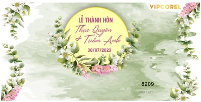 File PSD in ấn Backdrop sân khấu đám cưới 2023 #13 file corel (chất lượng cao)