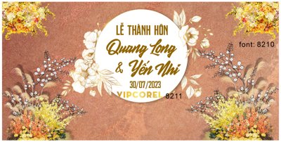 File gốc Backdrop sân khấu đám cưới 2023 #14 file corel (chuẩn màu) cho in offset