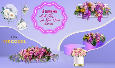 File gốc Backdrop sân khấu đám cưới 2023 #32 file corel (phong cách) cổ điển