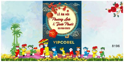 File ảnh gốc Backdrop sân khấu đám cưới 2023 #4 file corel không vỡ nét