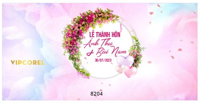 File gốc Backdrop sân khấu đám cưới 2023 #9 file corel (in mica) làm bảng hiệu