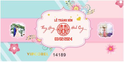 File gốc Backdrop sân khấu đám cưới 2024 vector #94 (chuẩn CMYK) cho nhà in