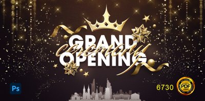 Ảnh gốc Backdrop sân khấu Grand Opening #6 file Photoshop (độ nét cao) in tráng gương