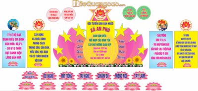 Download file gốc Backdrop sân khấu Hội thi Dân vận khéo file CDR (in lụa) hoa lá