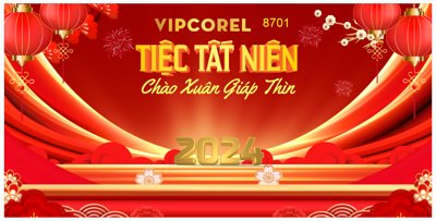 File in lụa Backdrop tiệc tất niên chào xuân giáp thìn 2024 #32 (hoa văn) Backdrop tiệc tất niên chào xuân giáp thìn 2024 #32