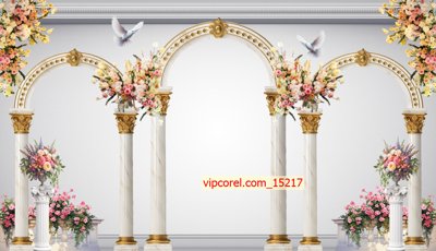 File gốc Backdrop trang trí đám cưới 2025 wedding vector #115 (phiên bản chuẩn) để in ấn