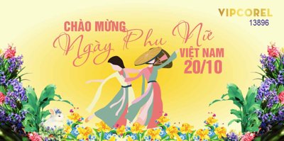 File tranh ảnh gốc Background Chào mừng ngày phụ nữ Việt Nam 20-10 #22 dùng cho in khổ lớn