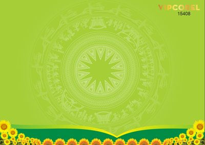 File in ấn Background xanh trống đồng chìm chân hoa hướng dương chuyên nghiệp
