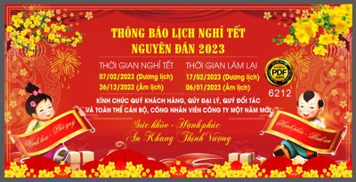 File gốc in ấn Banner thông báo lịch nghỉ tết nguyên đán 2023 #3 chuẩn màu CMYK