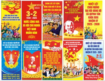 File tranh in trần Bano phướn thả tuyên truyền 3/2 file corel (ảnh gốc siêu nét)