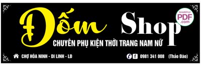 Download file Biển Đốm Shop - Chuyên phụ kiện thời trang nữ file PDF & CDR (gốc) in mica bàn thờ