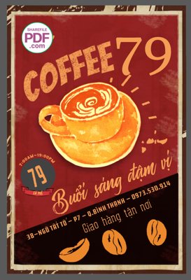 File tranh Biển Coffee 79 - buổi sáng đậm vị file PDF & CDR (ảnh gốc) in trần xuyên sáng