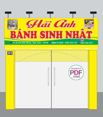 File gốc in ấn Biển Hải Anh - bánh sinh nhật file PDF & CDR chuẩn màu CMYK