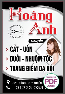 Tải file gốc Biển Hoàng Anh cắt tóc - trang điểm file PDF & CDR (in khổ lớn) không vỡ