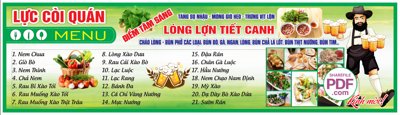 File gốc Biển Lực còi quán - lòng lợn tiết canh file PDF & CDR (in tráng gương) nghệ thuật