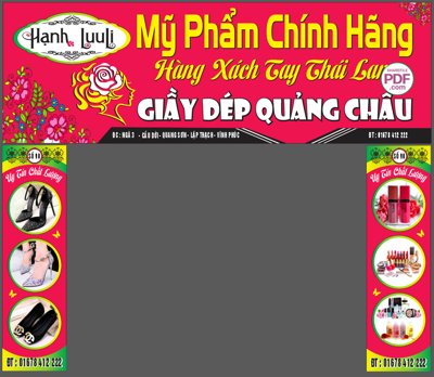 File tranh Biển Mỹ Phẩm Chính Hãng - Hàng xách tay file PDF & CDR (ảnh gốc) cho in ấn kỹ thuật số
