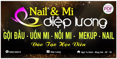 File gốc Biển Nail & Mi diệp lương - gội đầu - uốn mi file PDF & CDR (phong cách) tối giản