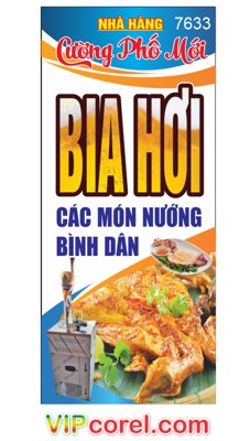 Tải file Biển Nhà Hàng Cường Phố Mới - Bia Hơi file corel (ảnh gốc) in tranh kính