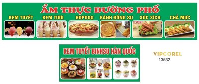 File tranh Biển QC Ẩm Thực Đường Phố - Kem Tuyết file corel (ảnh gốc) in trần 3D