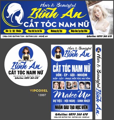 Download file Biển QC Hair & Beautyful - cắt tóc nam nữ (gốc) in mica bàn thờ