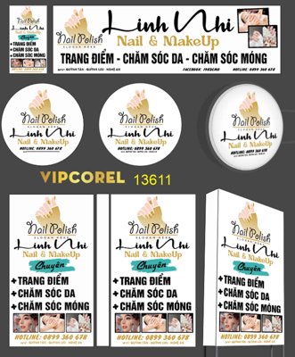 File in trần Biển QC Linh Nhi Nail & MakeUp - trang điểm (bản gốc) mây trời