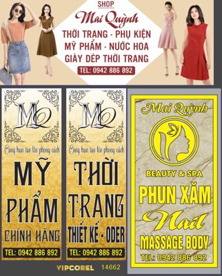 File PSD in ấn Biển QC Mai Quỳnh - thời trang và mỹ phẩm file corel (chất lượng cao)
