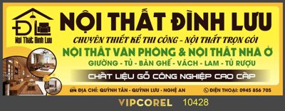 File gốc Biển QC nội thất Đình Lưu - Văn phòng - nhà ở (in lụa) họa tiết 3D