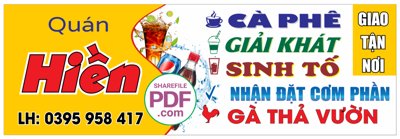 File tranh trang trí Biển Quán ăn Hiền - Nhận đặt cơm phần - gà tươi file PDF & CDR (file gốc)