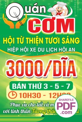 Tải file gốc Biển Quán cơm hội từ thiện file PDF & CDR (bản PSD) chỉnh sửa được