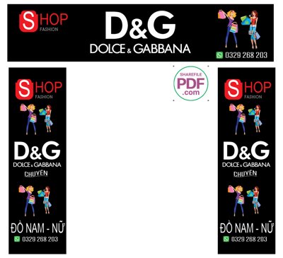 File tranh Biển Shop D&G dolce & Gabbana fashion file PDF & CDR (gốc) in backlit film