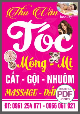 Tải file Biển Tóc Thu Vân - Móng mi cắt gội nhuộm file PDF & CDR (ảnh gốc) in tranh kính