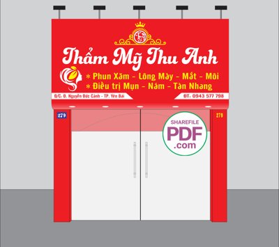 Chi tiết file ảnh Biển Thẩm mỹ Thu Anh - phun xăm - lông mày file PDF & CDR sắc nét