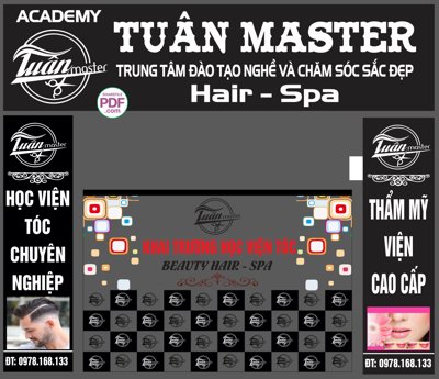 File gốc Biển Tuân Master - Hair spa làm đẹp file PDF & CDR (in lụa) tranh thuận buồm
