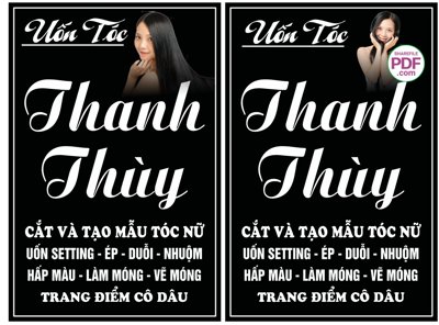 File gốc Biển Uốn tóc Thanh Thùy file PDF & CDR (in 3D) nghệ thuật