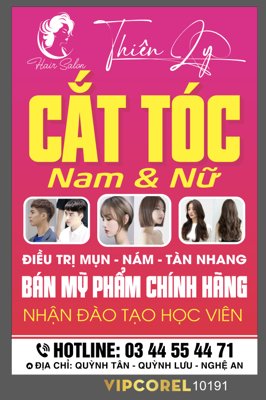 File gốc Biển Vẫy Thiên Lý - Cắt tóc - mỹ phẩm - trị mụn (cho in ấn) độc quyền