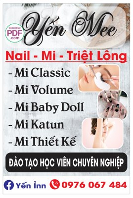 Ảnh gốc file in lụa Biển Yến Mee - Nail - Mi - Triệt Lông file PDF & CDR chi tiết