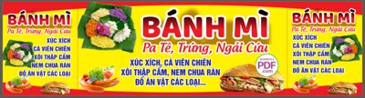 Download file gốc Biển chính Bánh mì pa tê trứng ngải cứu file PDF & CDR (in lụa) nghệ thuật
