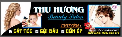 File gốc Biển chính Thu Hương Beauty Salon file PDF & CDR (in tráng gương) sang trọng