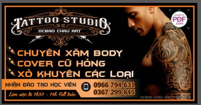 File tranh in tráng gương Biển chính xăm hình nghệ thuật Tattoo studio file PDF & CDR (siêu nét)
