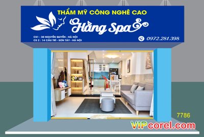 File gốc Biển hiệu thẩm mỹ công nghệ cao Hằng Spa (in tráng gương) ốp tường