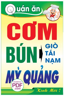 File gốc Biển quán ăn Cơm - bún - mì quảng file PDF & CDR (Filetranh.com) Biển quán ăn Cơm - bún - mì quảng file PDF & CDR