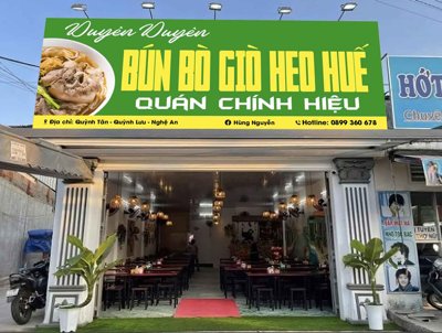 File gốc Biển quán bún bò giò heo huế Duyên Duyên (vector) cho in ấn