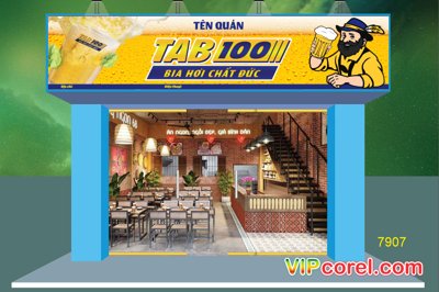 Download file Biển quán bia TAB 100 - bia hơi chất Đức file corel (chuẩn in) chất lượng cao