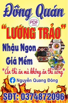 File gốc Biển quán nhậu Đông Quán - Lướng trảo file PDF & CDR (PNG) chất lượng cao