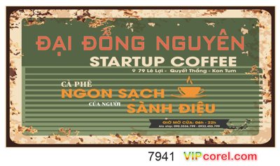 Tải file Biển quảng cáo Đại Đồng Nguyên - Starup Coffee (PSD) cho in tranh kính
