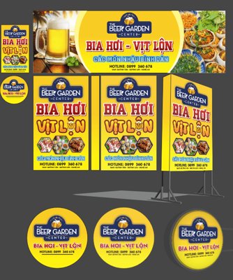 Tải file Biển quảng cáo Bia hơi - vịt lộn - Beer Garden (gốc) in nhanh