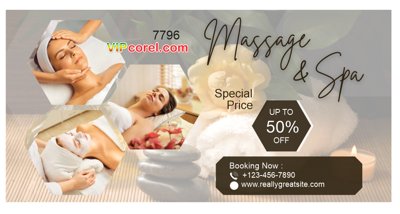 Hình ảnh file gốc Biển quảng cáo Massage and Spa khuyến mãi 50% cho in UV
